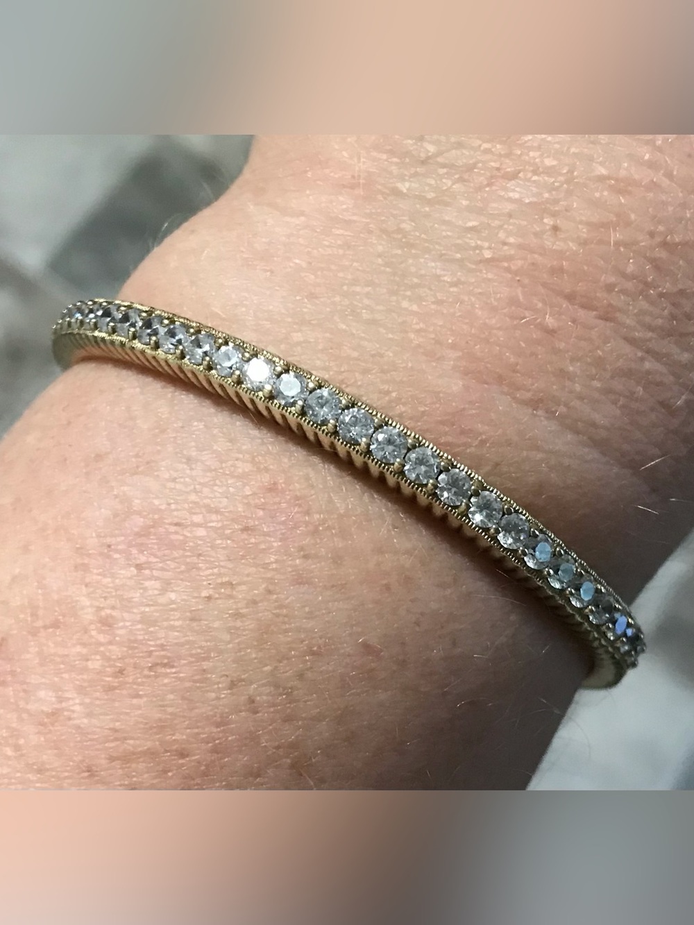 Gold Clad Diamonique Cuff Bracelet